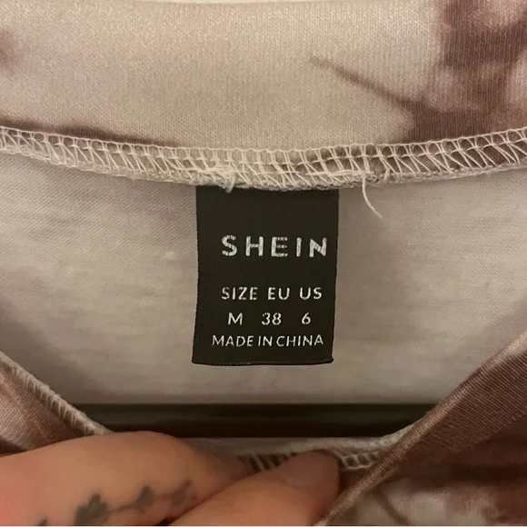 SHEIN Beige and Brown Tie-Dye Mini Dress - Picture 2 of 7